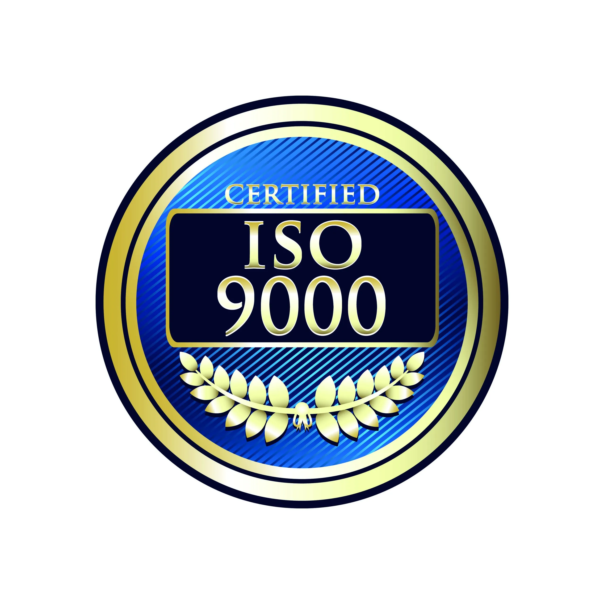 Badge that shows ISO 9000 certification