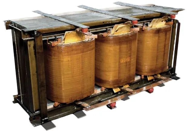 Low-profile transformer with copper windings in steel frame designed for underground mining applications