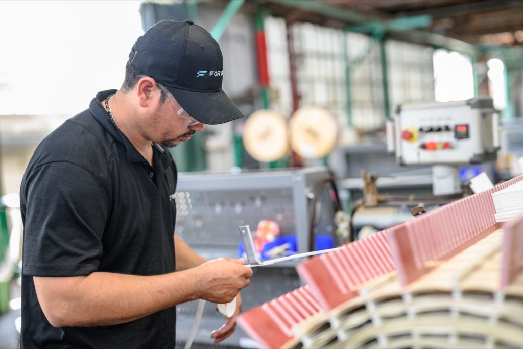 Power transformer assembly at MGM Transformers in Commerce, California
